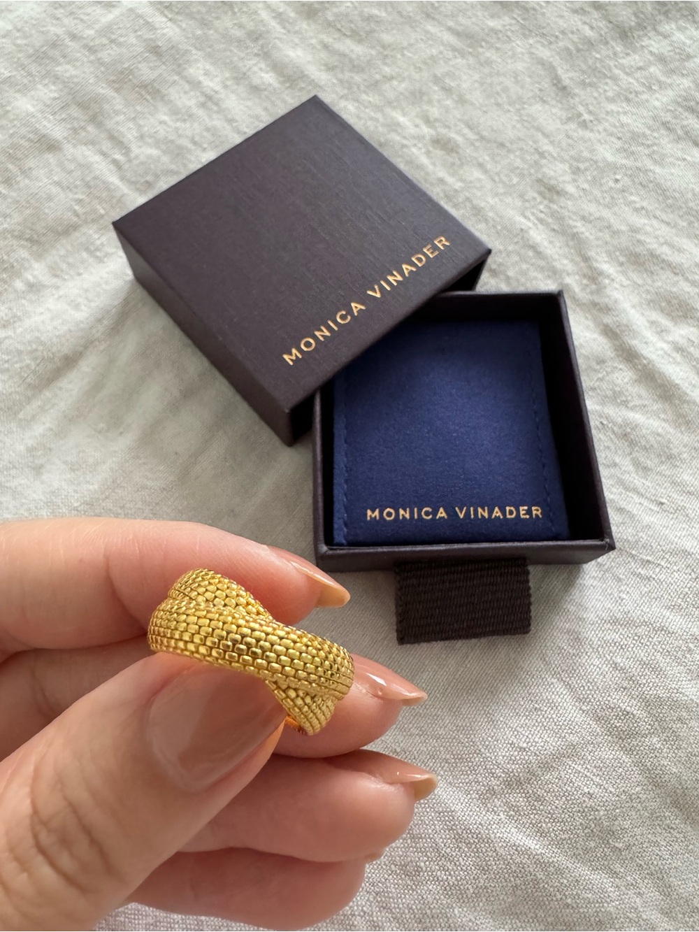 Monica Vinader Heirloom Woven Crossover Ring